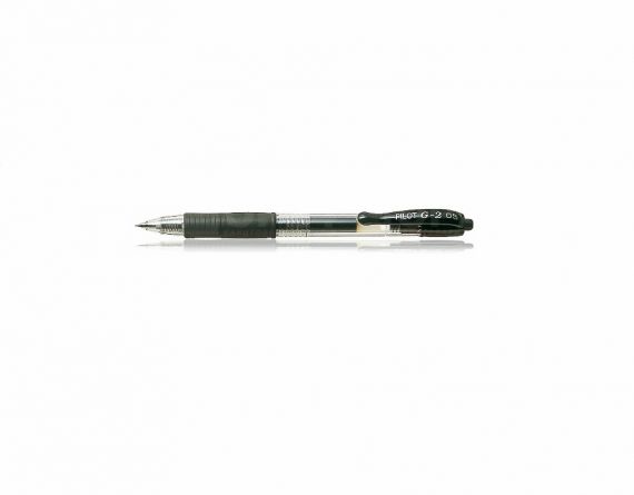 Ручка гелева Pilot G-2 0,5мм автоматична, гумовий грип, чорна