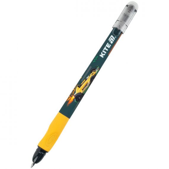 Ручка гелева Kite Smart Hot Wheels пиши-стирай гумовий грип 0,5мм синя