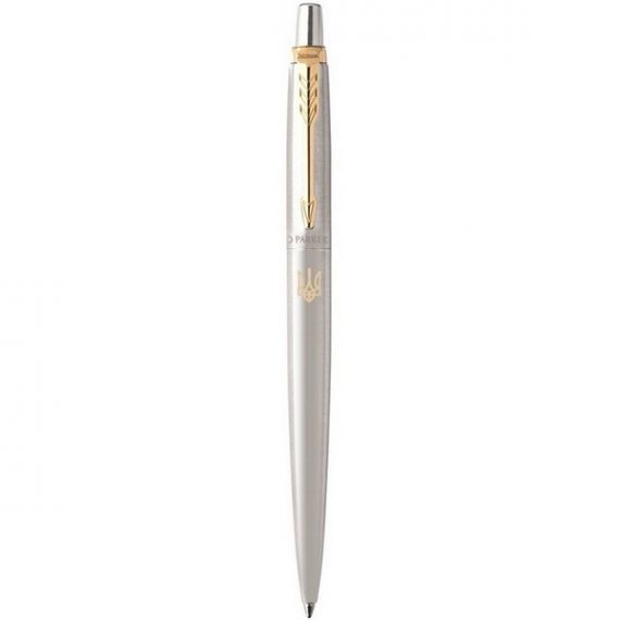 Ручка кулькова Parker Jotter 17 стальна з позолотою Тризуб золотий