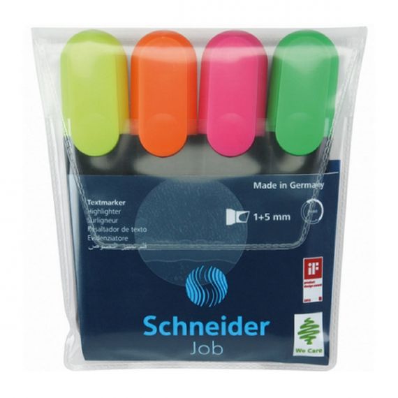 Набір маркерів текстових Schneider JOB 4 кольори в футлярі 1-4,5мм