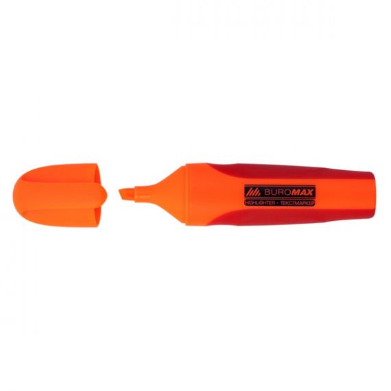 Маркер текстовый Buromax NEON оранжевый с резиновыми вставками 2-4мм