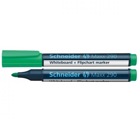 Маркер для дошок сухостираємих Schneider 1-3мм круглий зелений