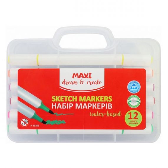 Набір маркерів sketch в пластик.боксі 12шт Maxi
