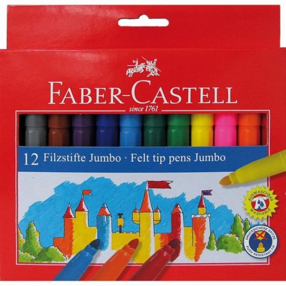 Фломастери 12шт. Faber-Castell Замок і лицарі JUMBO