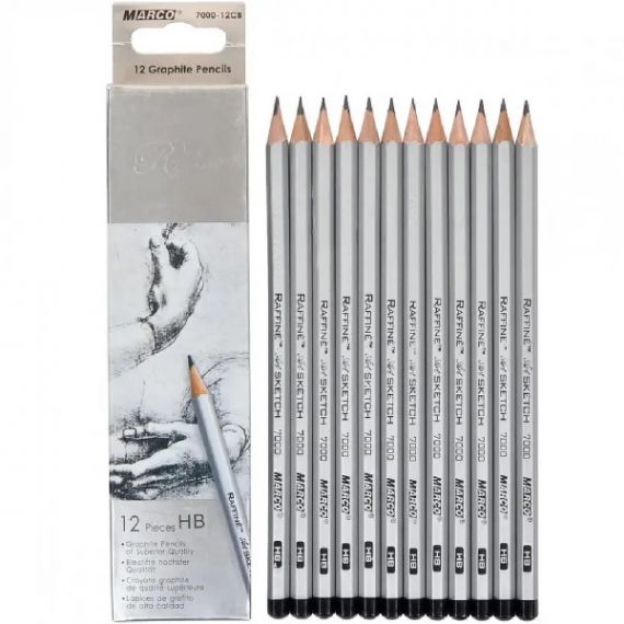 Набір олівців графітних Marco Raffine 12шт. 3Н-4В
