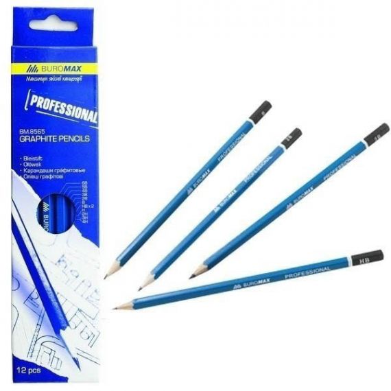 Набір олівців графітних Buromax 12шт. 6В-4Н