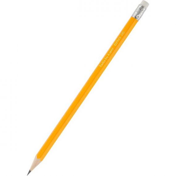 Карандаш графитный Axent Delta HB желтый с ластиком