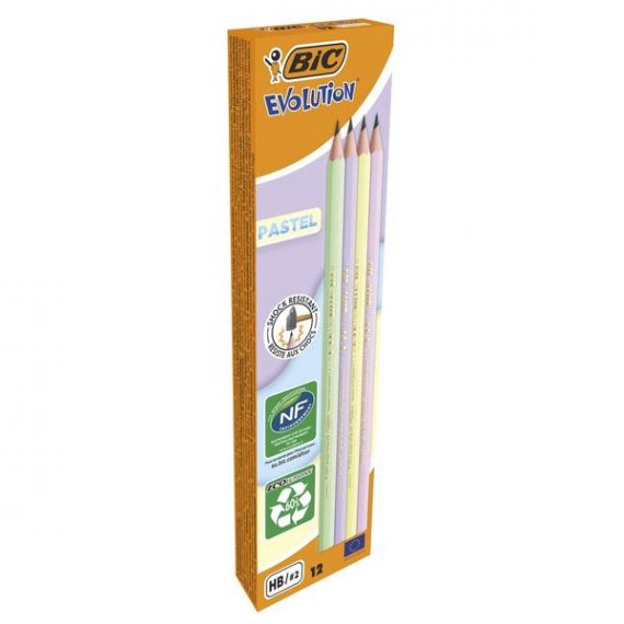 Олівець графітний BIC Evolution Pastel HB мікс