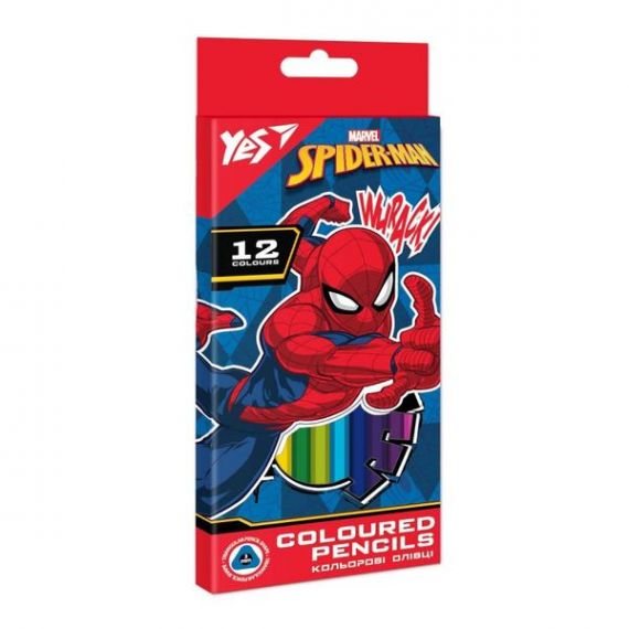 Карандаши цветные 12шт. YES Marvel.Spiderman