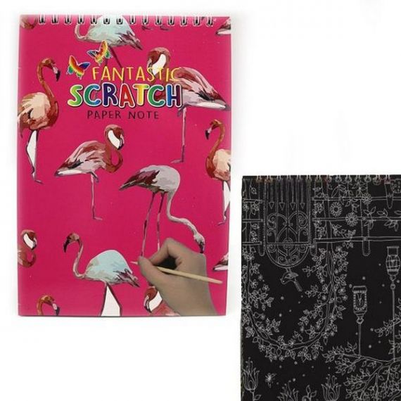 Скретчбук 20х14см +палочка 250г (чорный лист антистрес) Flamingo
