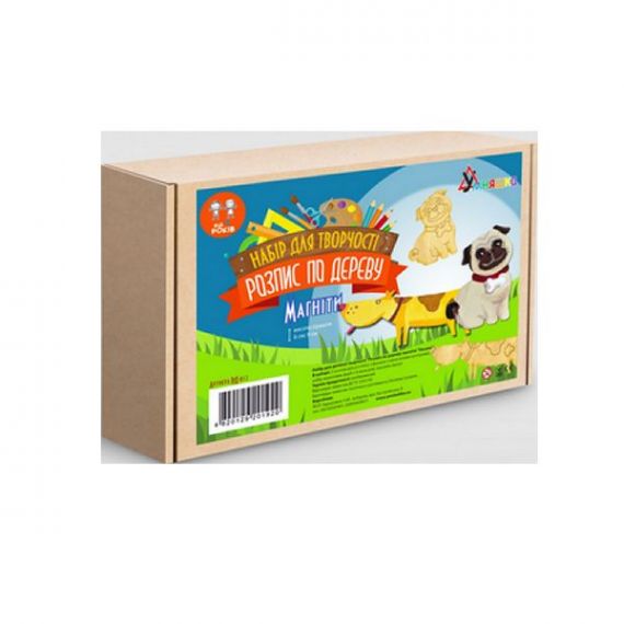 Набір для творчості Розпис по дереву Магніти-песики Умняшка Набір для творчості Розпис по дереву Магніти-песики Умняшка