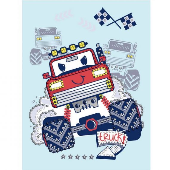 Набір картина з алмазної мозаїки (вибірковою)15х20см Червона машинка