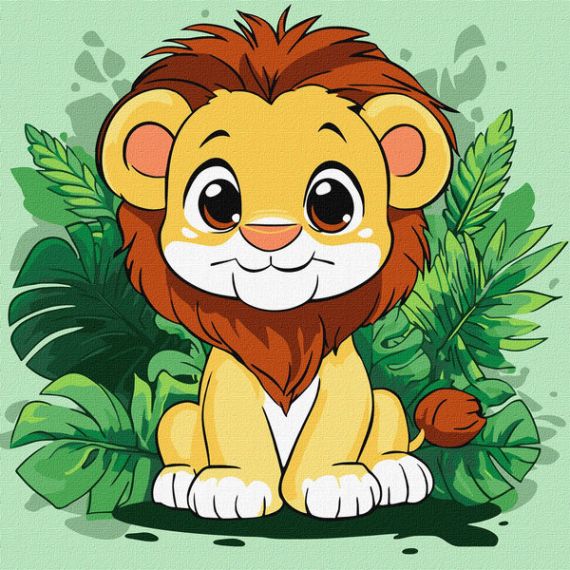 Картина по номерах 30х30см Веселе левеня