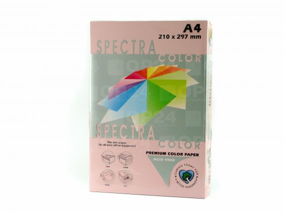 Бумага цветная А-4 160г 250л пастель розовая Pink Spectra Color