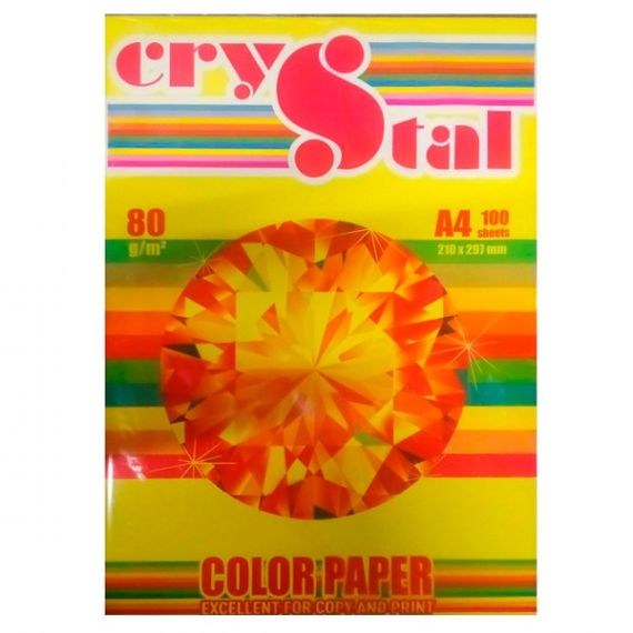 Бумага цветная А-4 80г 100л интенсив лимонная Lemon Crystal Color Paper