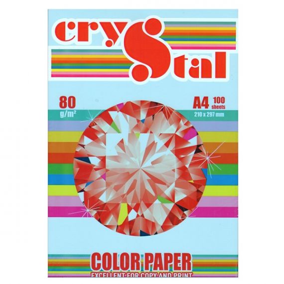 Бумага цветная А-4 80г 100л пастель голубая Blue Crystal Color Paper