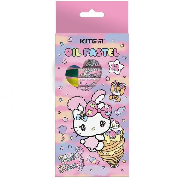 Пастель олійна 12шт 75мм Kite Hello Kitty