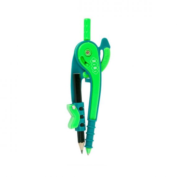 Циркуль ZiBi 145мм c держателем для карандаша, в блистере зелено-салатовый