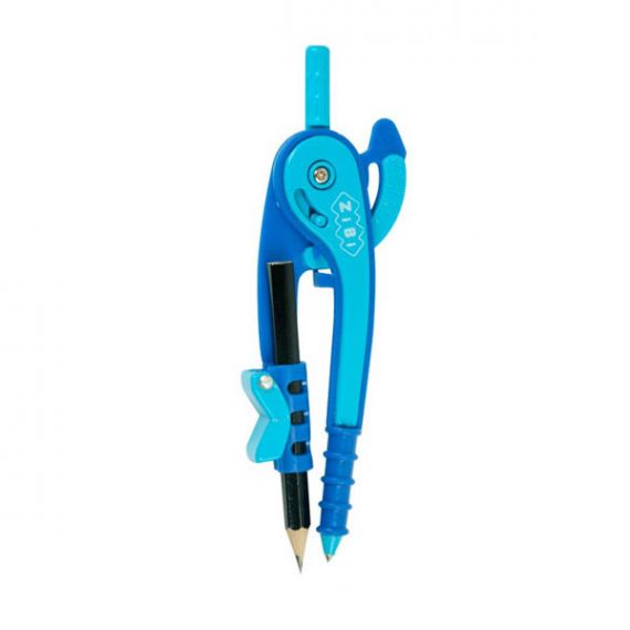 Циркуль ZiBi 145мм c держателем для карандаша, в блистере фиолетово-голубой