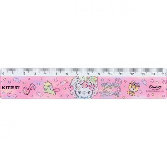 Лінійка пластикова 15см з малюнком Hello Kitty Kite
