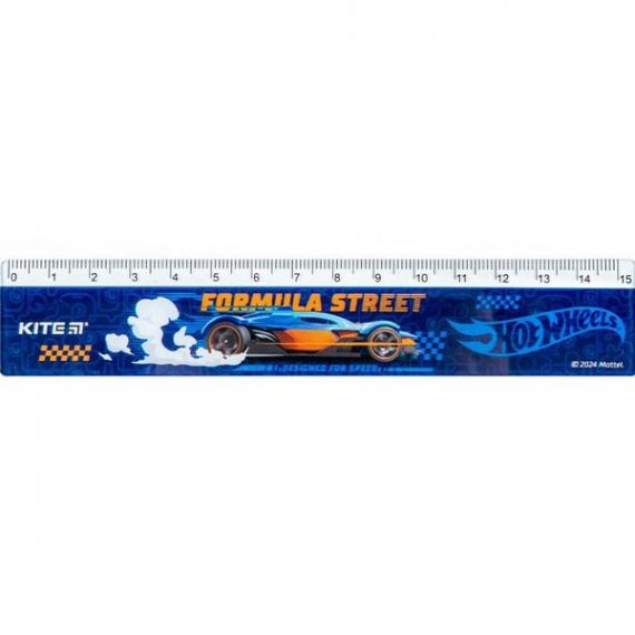 Лінійка пластикова 15см з малюнком Hot Wheels Kite