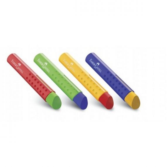 Гумка Faber тригранна в пластиковому корпусі кольорова
