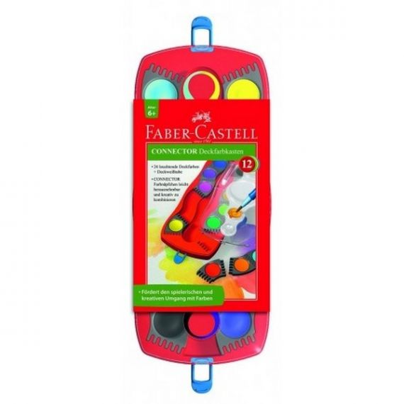 Акварель 12 кольорів Faber-Castel суха, пластикова упаковка CONNECTOR