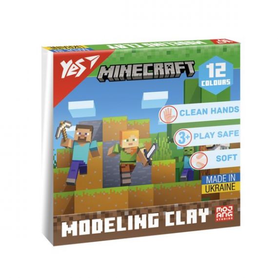 Пластилин YES Minecraft 12 цветов 240г