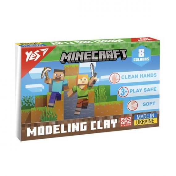 Пластилін YES 08кол. 160г Minecraft