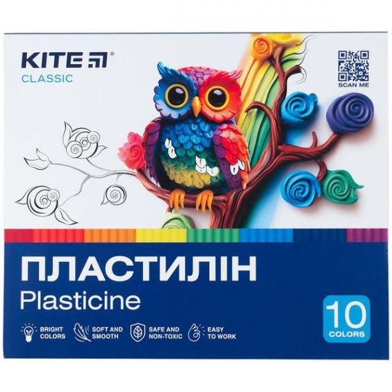 Пластилін Kite 10кол. 200г Classic