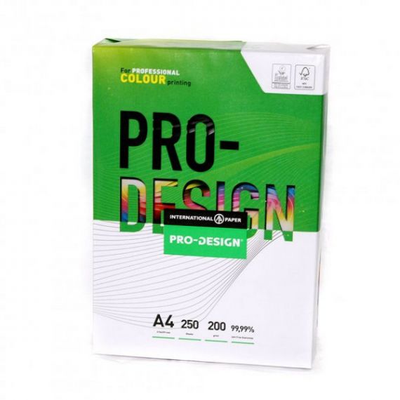 Бумага А-4 200г 250 листов PRO-DESIGN