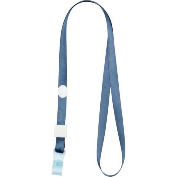 Шнурок для бейджа с силиконовым клипом, дымчатый синий Axent