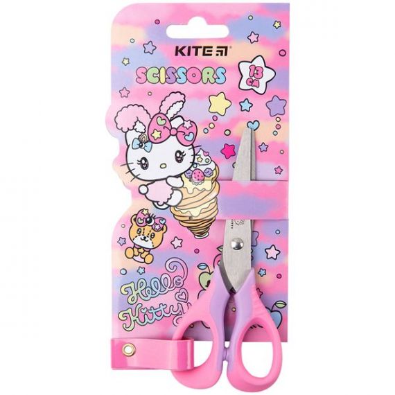 Ножницы 13 см детские с резиновыми вставками Kite Hello Kitty на блистере