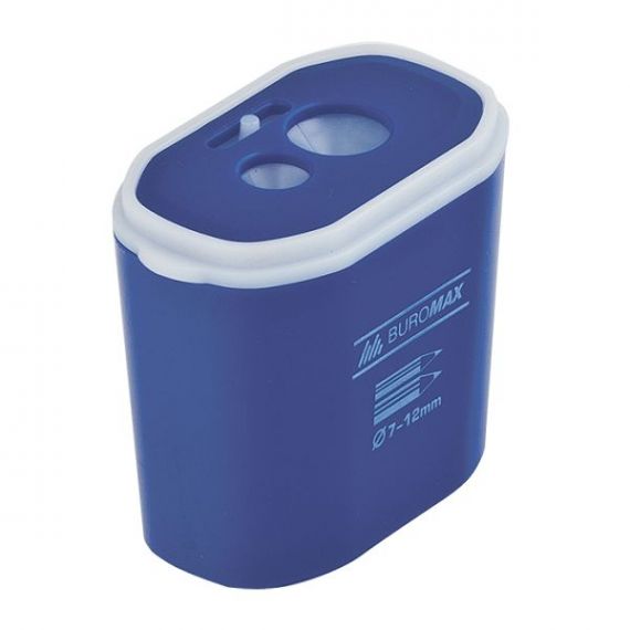 Точилка Buromax пластиковая с контейнером 2 отверстия (стандарт+jambo) микс