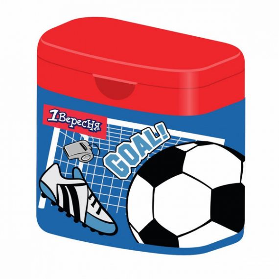 Точилка Yes пластиковая с контейнером 2 отверстия (стандарт+jambo) Football