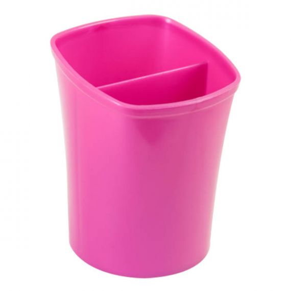 Стакан для ручек пластиковый 2 отделения розовый ZiBi