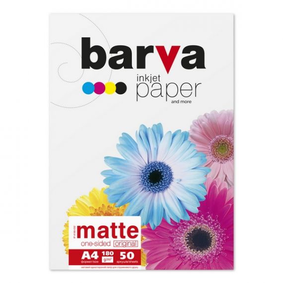 Фотобумага А-4 Barva 180г/м2 матовая 20 листов 0360100 купить в Украине ...