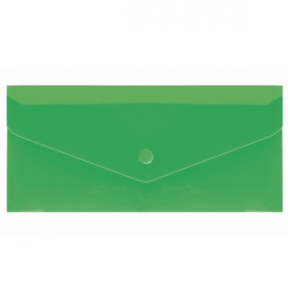 Папка пластиковая DL на кнопке Economix прозрачная зеленая