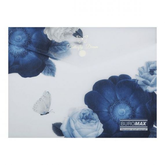 Папка пластиковая А-5 на кнопке Buromax Arabeski Shades темно-синяя