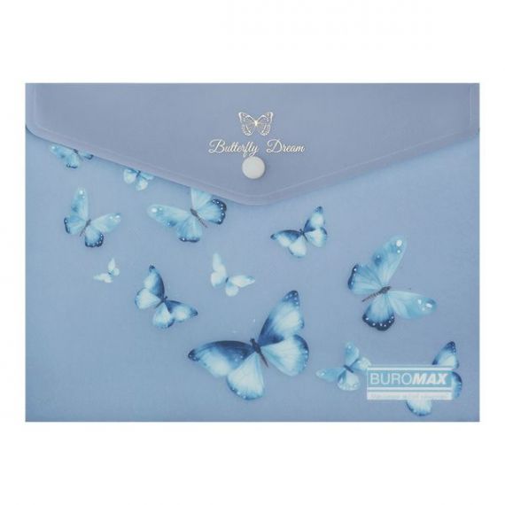 Папка пластикова А-5 на кнопці Buromax Arabeski Sky синій електрик