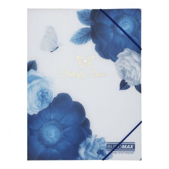 Папка пластиковая А-4 на резинке Buromax Arabeski Shades темно-синяя