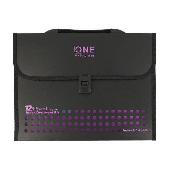 Портфель пластиковий А-4 13від.пл.замок чорний асорті Klerk Портфель пластиковий А-4 13від.пл.замок чорний асорті Klerk