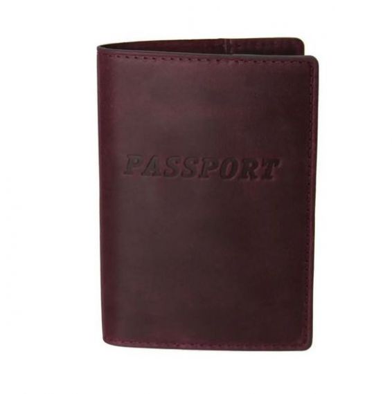 Обкладинка для паспорта фіолетова шкіра