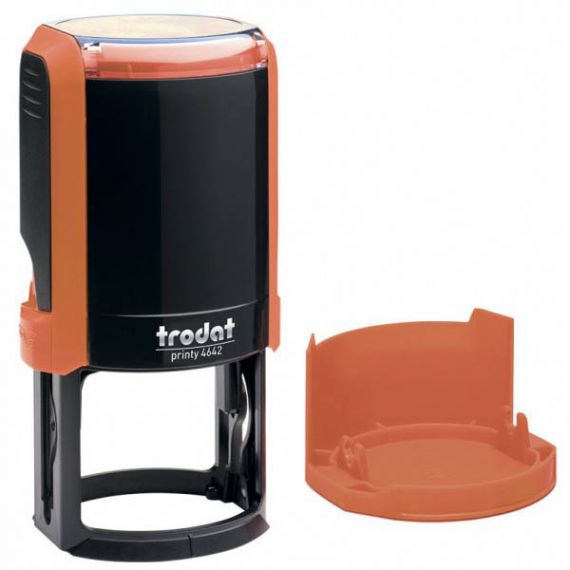 Оснастка Trodat для круглой печати D-42 Printy, пластик, с колпачком оранжевый неон
