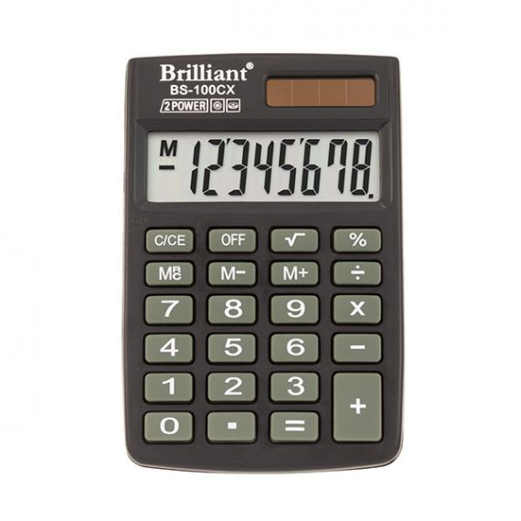 Калькулятор Brilliant 8р кишеньковий, 58х88х10мм, 2ел.живлення в футлярі