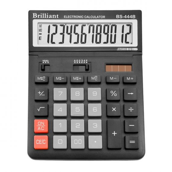Калькулятор Brilliant 12р. бухг. 2ел.живлення,регулюємий дисплей 197х145х22мм