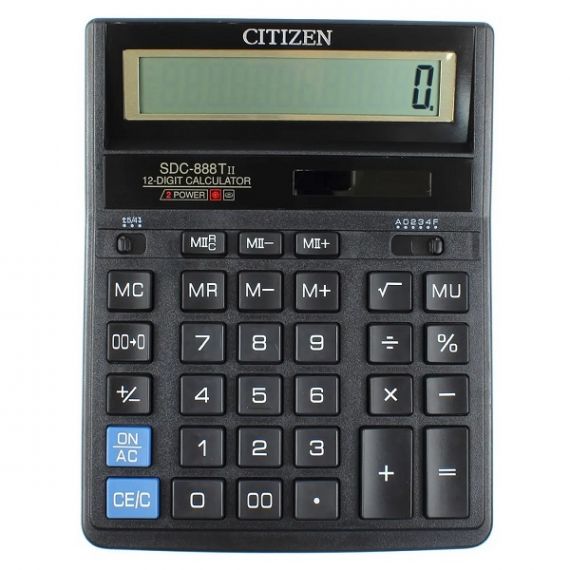 Калькулятор Citizen 12р бухг. 2эл.питания 203х158х31мм