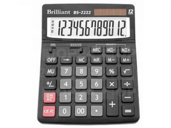 Калькулятор Brilliant 12р. бухг. 2ел.живлення, 193х150х29мм