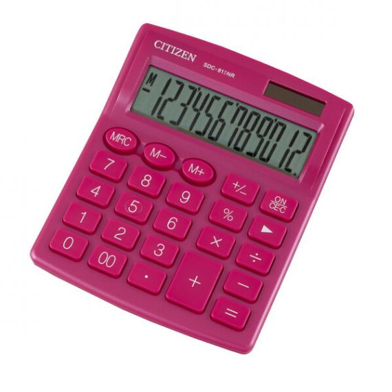 Калькулятор Citizen 12р бухг. 2ел.живлення рожевий 125х100х34мм