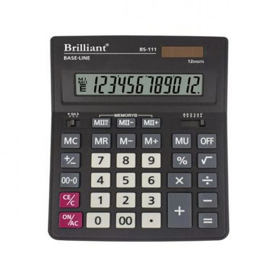 Калькулятор Brilliant 12р. бухг. 2эл.питания, светлая панель 204х155х37мм